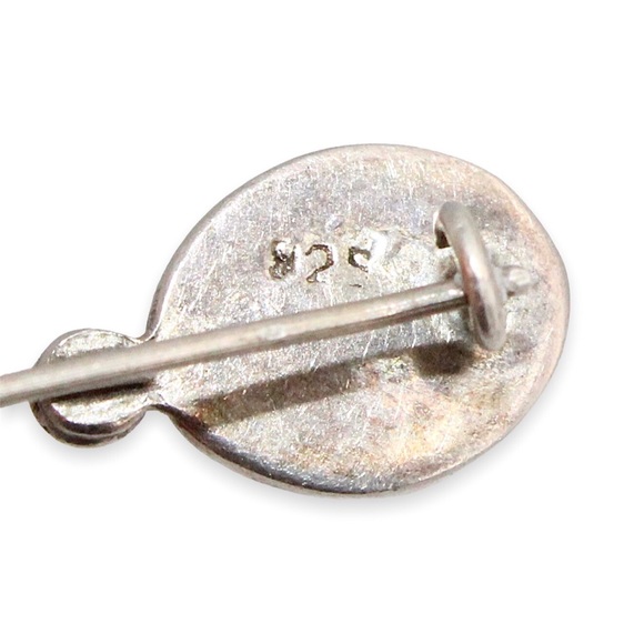 Vintage Lapis Lazuli Sterling Silver Drop Earrings Oval Cabochon Kidney Back - Picture 3 of 4